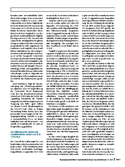 Vorschauseite 3: Antwort auf den Kommentar von Hauch et al. zum Beitrag: „PraeKids: Diagnoseprävalenz lebensbedrohlicher und lebensverkürzender Erkrankungen bei Kindern und Jugendlichen in Deutsch…
