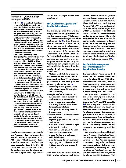 Vorschauseite 5: Vorteile und Ansätze eines Qualitätsmanagementsystems in biomedizinischen Forschungslaboratorien