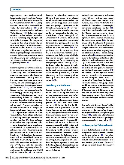 Vorschauseite 2: Der Stellenwert von Leitlinien in der Zahnheilkunde und in der zahnmedizinischen Ausbildung