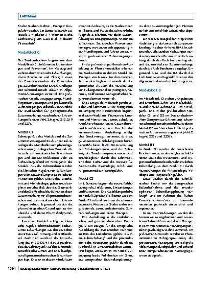 Vorschauseite 2: Studienabschnitt „Vom Symptom zur Erkrankung“ – Schritte in ein integriertes Zahnmedizincurriculum