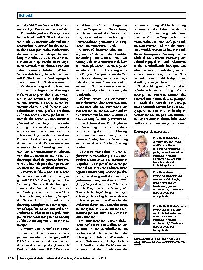 Vorschauseite 2: „Zahnmedizin der Zukunft“