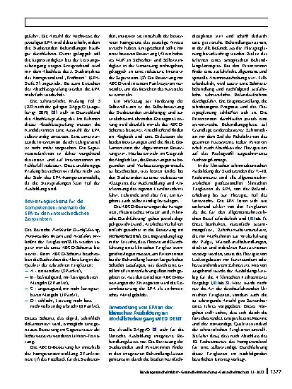 Vorschauseite 6: Entrustable Professional Activities (EPA) im Modellstudiengang Zahnmedizin „iMED DENT“ am Universitätsklinikum Hamburg-Eppendorf