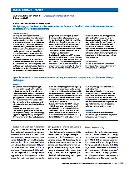 Vorschauseite 3: Mit Apps gegen den Tinnitus? Ein systematisches Review zu Qualität, Interventionselementen und Techniken der Verhaltensänderung