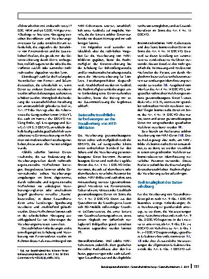 Vorschauseite 2: Datenverarbeitung in sicheren Verarbeitungsumgebungen am Beispiel von MRT-Gehirnscans – zugleich ein Plädoyer für eine rechtssichere Forschungsgrundlage