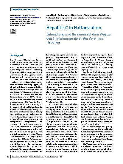 Vorschauseite 1: Hepatitis C in Haftanstalten