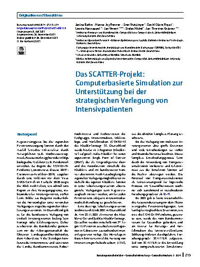 Vorschauseite 1: Das SCATTER-Projekt: Computerbasierte Simulation zur Unterstützung bei der strategischen Verlegung von Intensivpatienten