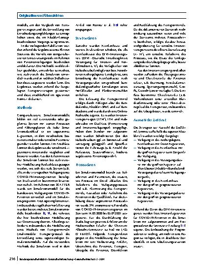Vorschauseite 2: Das SCATTER-Projekt: Computerbasierte Simulation zur Unterstützung bei der strategischen Verlegung von Intensivpatienten