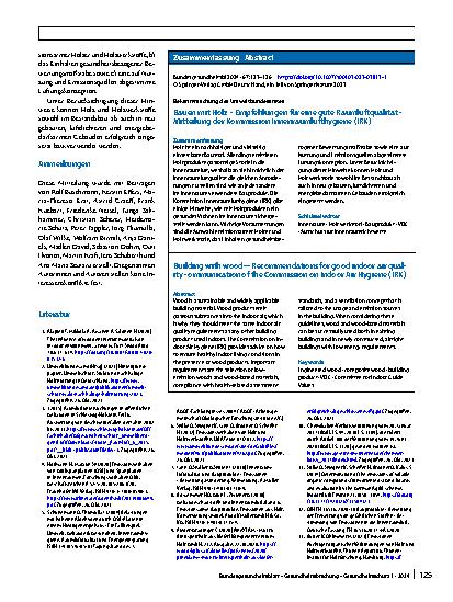 Vorschauseite 3: Bauen mit Holz – Empfehlungen für eine gute Raumluftqualität