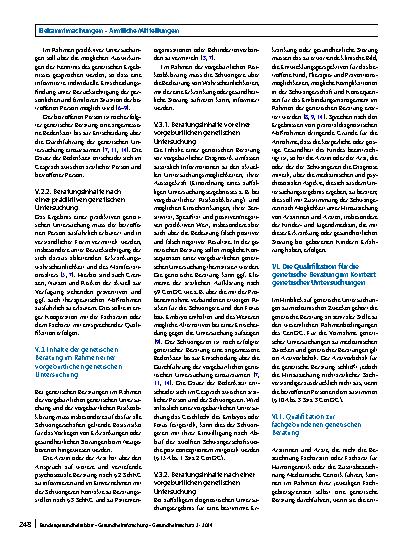 Vorschauseite 5: Richtlinie der Gendiagnostik-Kommission (GEKO) für die Anforderungen an die Qualifikation zur und Inhalte der genetischen Beratung gemäß § 23 Abs. 2 Nr. 2a und § 23 Abs. 2 Nr. 3 G…