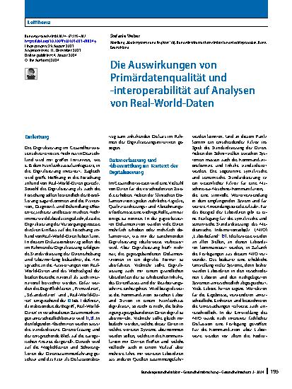 Vorschauseite 1: Die Auswirkungen von Primärdatenqualität und -interoperabilität auf Analysen von Real-World-Daten