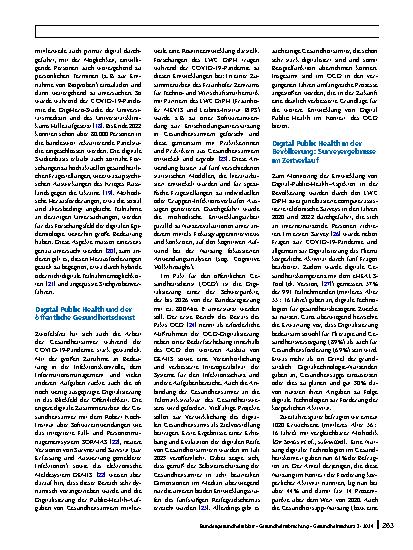 Vorschauseite 4: Entwicklungen in der Digitalisierung von Public Health seit 2020
