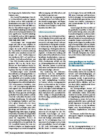 Vorschauseite 4: Gesundheit und Klimawandel – welche Potenziale haben versorgungsnahe Daten?