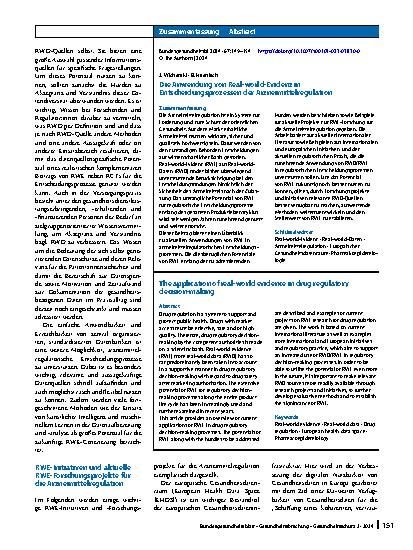 Vorschauseite 3: Die Anwendung von Real-world-Evidenz in Entscheidungsprozessen der Arzneimittelregulation