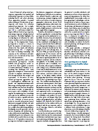 Vorschauseite 2: Digitally supported participation in the nexus between public health and urban planning