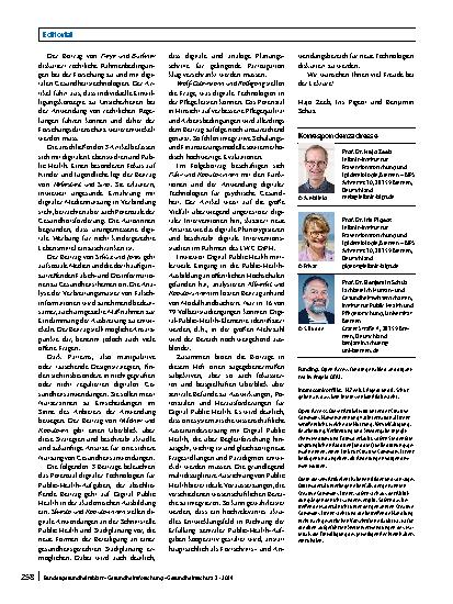 Vorschauseite 2: Digitale Public Health – Welche Voraussetzungen sind notwendig, um Versprechen und Potenziale einzulösen?