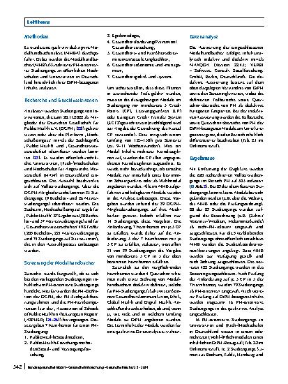 Vorschauseite 4: Wie viel Digital Public Health steckt in Public-Health-Studiengängen? Eine systematische Modulhandbuchanalyse von Vollzeitstudiengängen an öffentlichen Hochschulen und Universität…