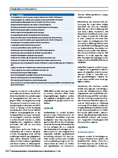 Vorschauseite 2: Sozialpädiatrische Versorgungssituation und -bedarfe in Zeiten der COVID-19-Pandemie 2020 bis 2022. Was wird jetzt gebraucht?
