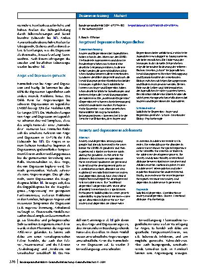 Vorschauseite 3: Angst und Depression bei Jugendlichen