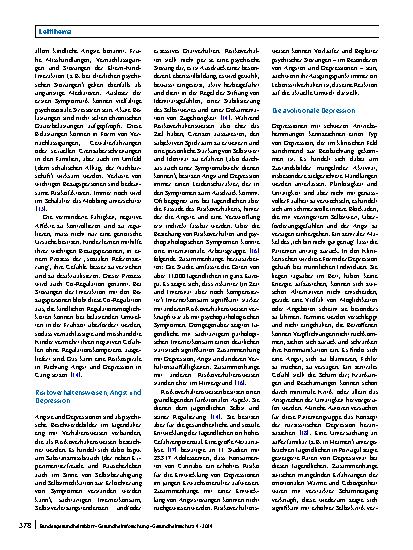 Vorschauseite 5: Angst und Depression bei Jugendlichen