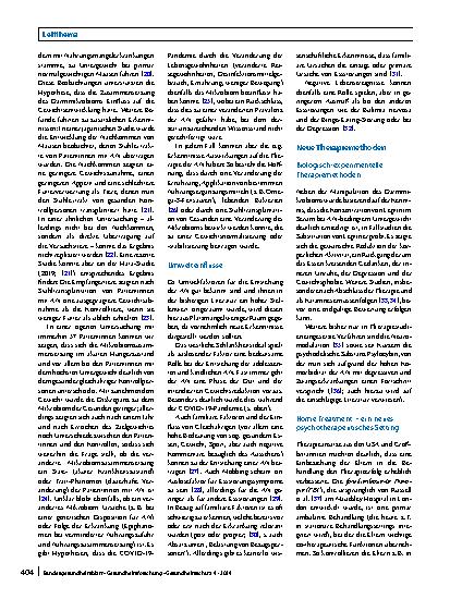 Vorschauseite 5: Neue Aspekte in der Ätiologie und Therapie der jugendlichen Anorexia nervosa – ein postuliertes biopsychosoziales Modell und die Auswirkungen der COVID-19-Pandemie