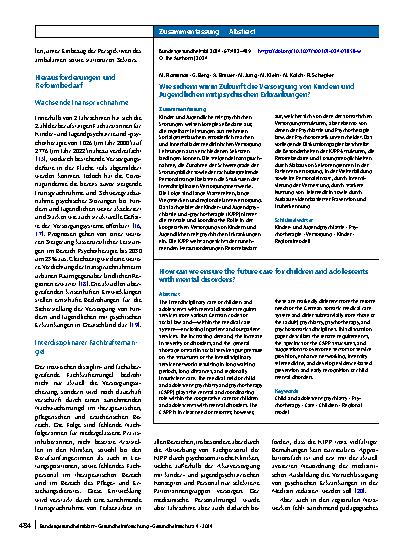 Vorschauseite 3: Wie sichern wir in Zukunft die Versorgung von Kindern und Jugendlichen mit psychischen Erkrankungen?