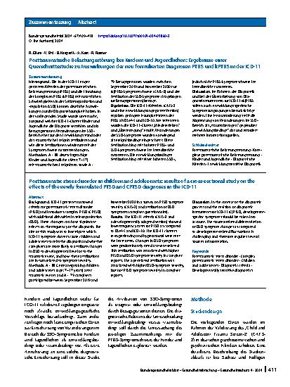 Vorschauseite 3: Posttraumatische Belastungsstörung bei Kindern und Jugendlichen: Ergebnisse einer Querschnittsstudie zu Auswirkungen der neu formulierten Diagnosen PTBS und kPTBS in der ICD-11