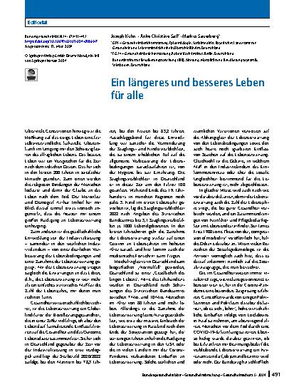 Vorschauseite 1: Ein längeres und besseres Leben für alle