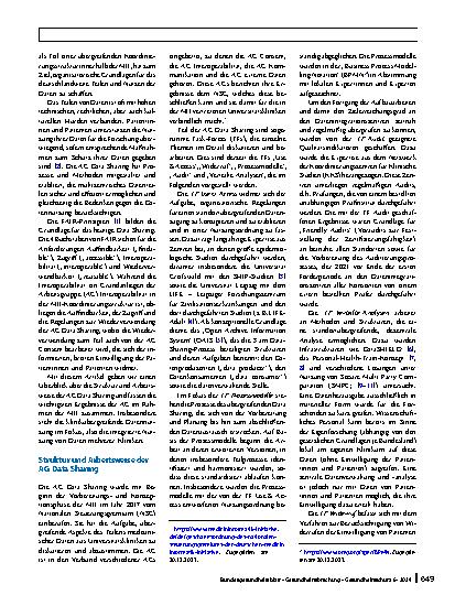 Vorschauseite 2: Grundlagen für die wissenschaftliche Nutzung umfangreicher Versorgungsdaten in Deutschland – Ergebnisse der AG Data Sharing der Medizininformatik-Initiative