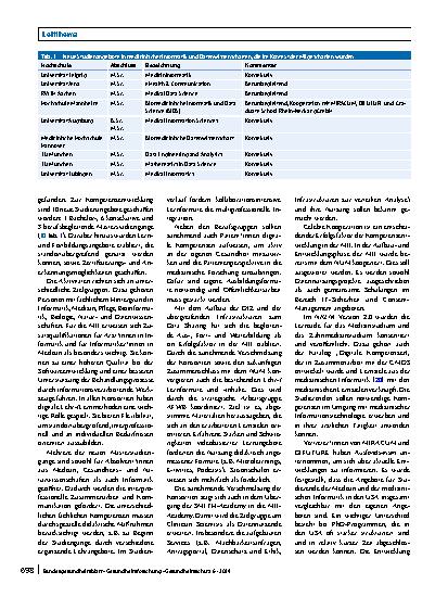 Vorschauseite 6: Kompetenzentwicklung in der Medizininformatik-Initiative (MII) – Lehrangebote für einen souveränen und sicheren Umgang mit medizinischen Daten