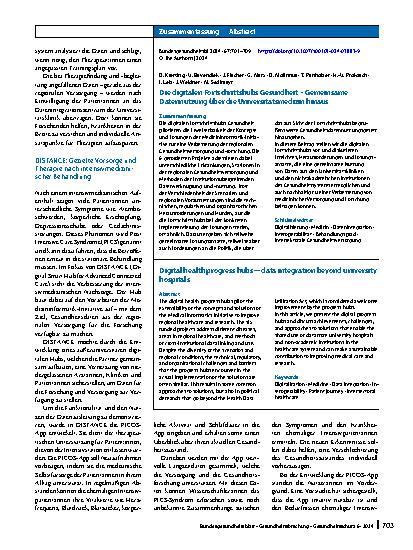 Vorschauseite 3: Die digitalen Fortschrittshubs Gesundheit – Gemeinsame Datennutzung über die Universitätsmedizin hinaus