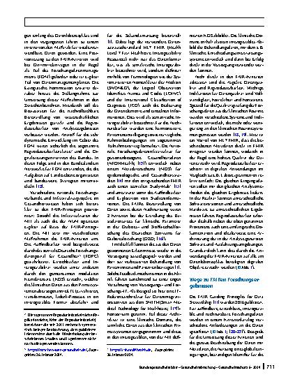 Vorschauseite 2: FAIRe Gesundheitsdaten im nationalen und internationalen Datenraum