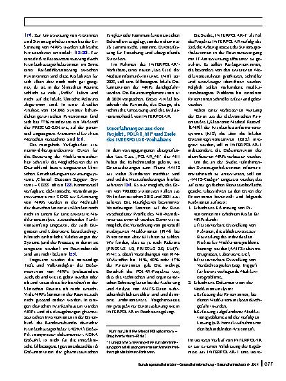 Vorschauseite 2: INTERPOLAR – prospektive, interventionelle Studien im Rahmen der Medizininformatik-Initiative zur Verbesserung der Arzneimitteltherapiesicherheit in der Krankenversorgung