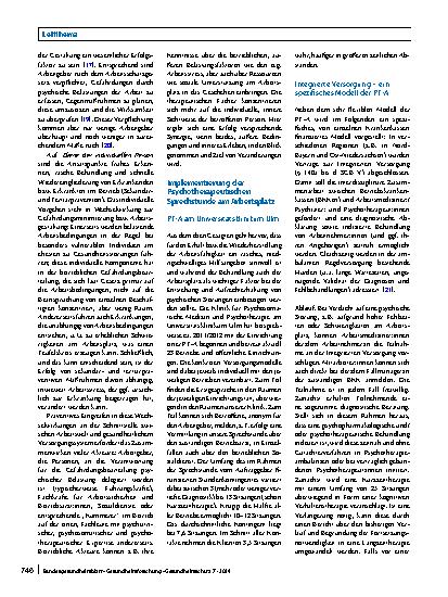 Vorschauseite 4: Rationale, Modelle und Wirkung arbeitsplatznaher psychotherapeutischer Angebote