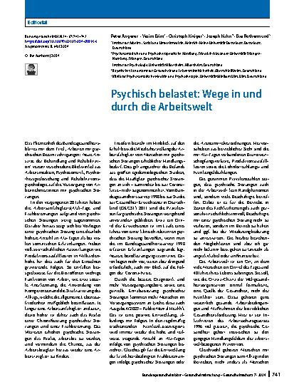 Vorschauseite 1: Psychisch belastet: Wege in und durch die Arbeitswelt