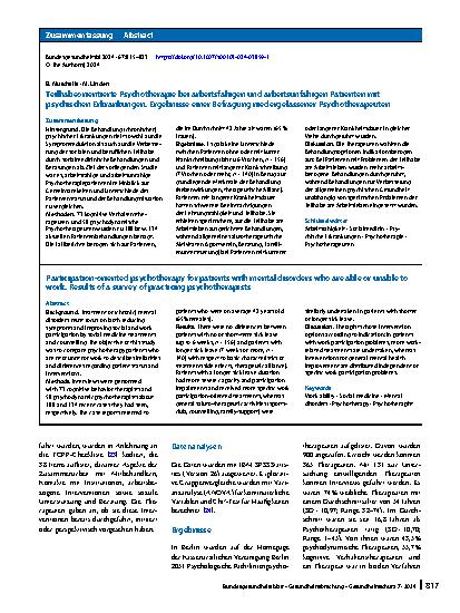 Vorschauseite 3: Teilhabeorientierte Psychotherapie bei arbeitsfähigen und arbeitsunfähigen Patienten mit psychischen Erkrankungen