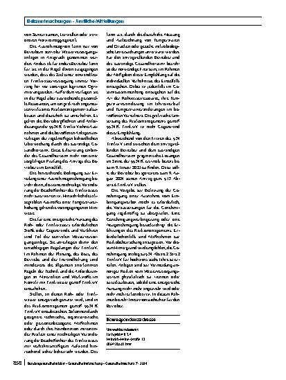 Vorschauseite 3: Hinweise zur Erteilung von Ausnahmegenehmigungen vom Einbringungsverbot gem. § 13 Absatz 5 TrinkwV
