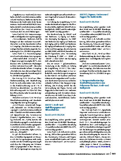 Vorschauseite 2: Gesundheitliche Beurteilung von Materialien und Gegenständen für den Lebensmittelkontakt im Rahmen des Lebensmittelund Futtermittelgesetzbuches