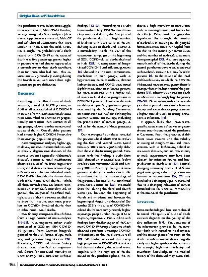 Vorschauseite 6: Comparison of fatalities due to COVID-19 and other nonexternal causes during the first five pandemic waves