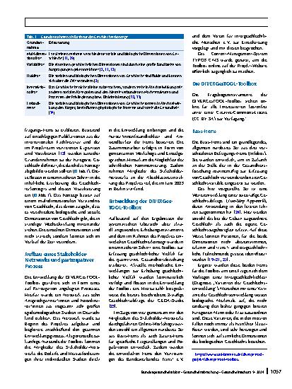 Vorschauseite 4: DIVERGesTOOL – Entwicklung einer Toolbox zur Erfassung geschlechtlicher Vielfalt in der quantitativen Gesundheitsforschung