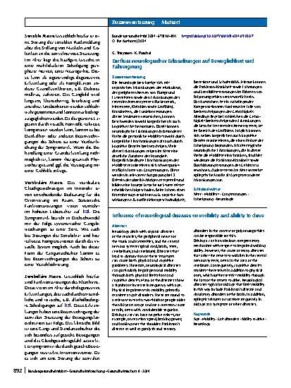 Vorschauseite 3: Einfluss neurologischer Erkrankungen auf Beweglichkeit und Fahreignung