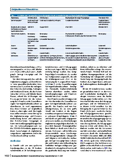 Vorschauseite 2: Gelingensund Hindernisfaktoren bei der Implementierung von Gesundheitsförderung in Kitas und Grundschulen anhand von 4 ausgewählten Projekten