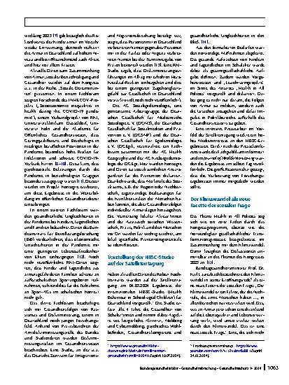 Vorschauseite 2: Sozial gerecht: Gesundheit – Umwelt – Klima
