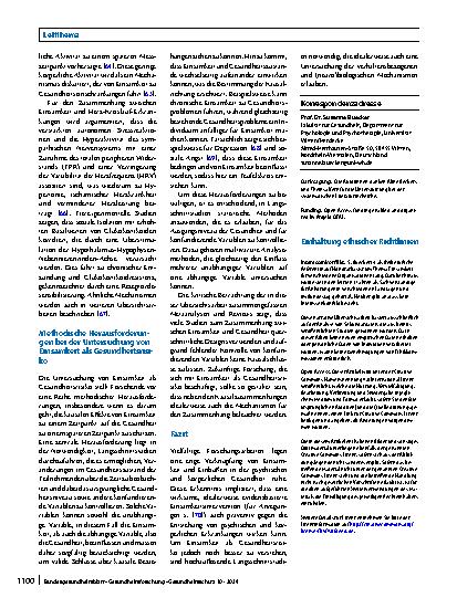 Vorschauseite 6: Einsamkeit als Gesundheitsrisiko: Eine narrative Übersichtsarbeit