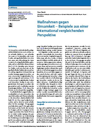 Vorschauseite 1: Maßnahmen gegen Einsamkeit – Beispiele aus einer international vergleichenden Perspektive