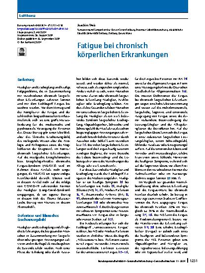 Vorschauseite 1: Fatigue bei chronisch körperlichen Erkrankungen