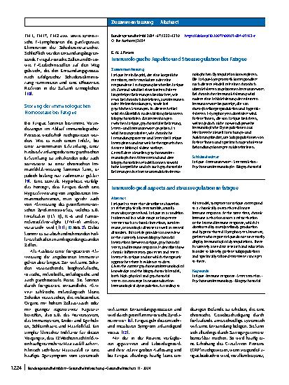 Vorschauseite 3: Immunologische Aspekte und Stressregulation bei Fatigue