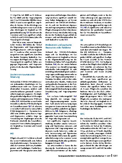 Vorschauseite 4: Arbeitsplatzbezogenes Belastungserleben und psychische Gesundheit der Beschäftigten im Gesundheitswesen während der COVID-19-Pandemie: Risikound Schutzfaktoren aus der VOICE-Studie