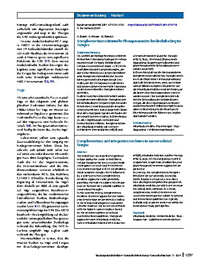 Vorschauseite 3: Komplementärmedizinische Therapieansätze bei krebsbedingter Fatigue