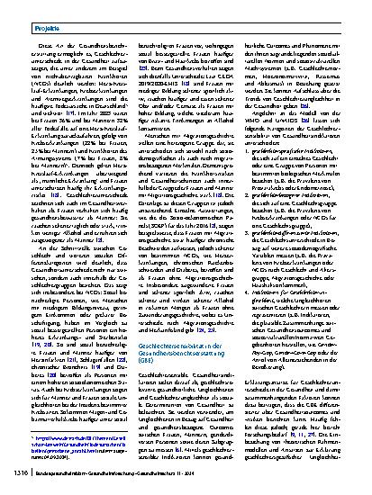 Vorschauseite 2: Geschlechtersensible Gesundheitsindikatoren für die Gesundheitsberichterstattung am Robert Koch-Institut (GBE-GI) – Ein Pilotprojekt im Rahmen der „Joint Action PreventNCD“