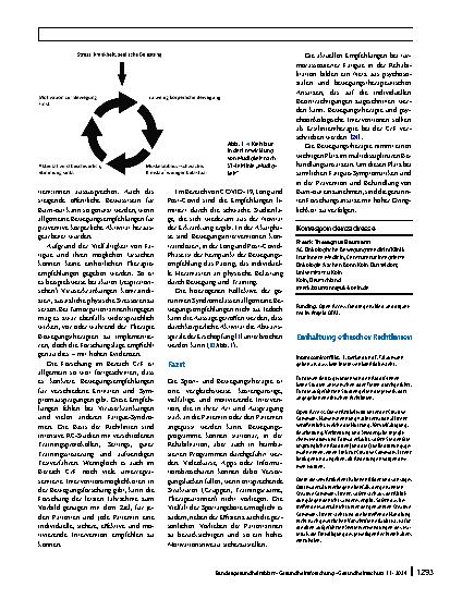 Vorschauseite 6: Sportund Bewegungstherapie bei Burn-out und Fatigue – eine narrative Übersichtsarbeit